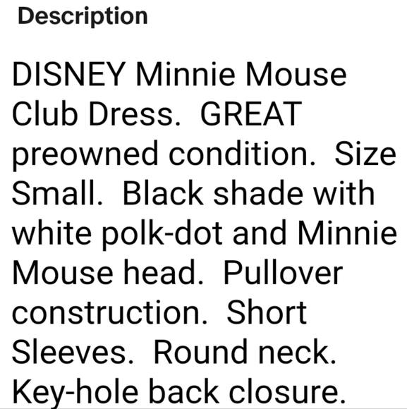 Disney Minnie Mouse Club rayon shift dress size large - Picture 12 of 12